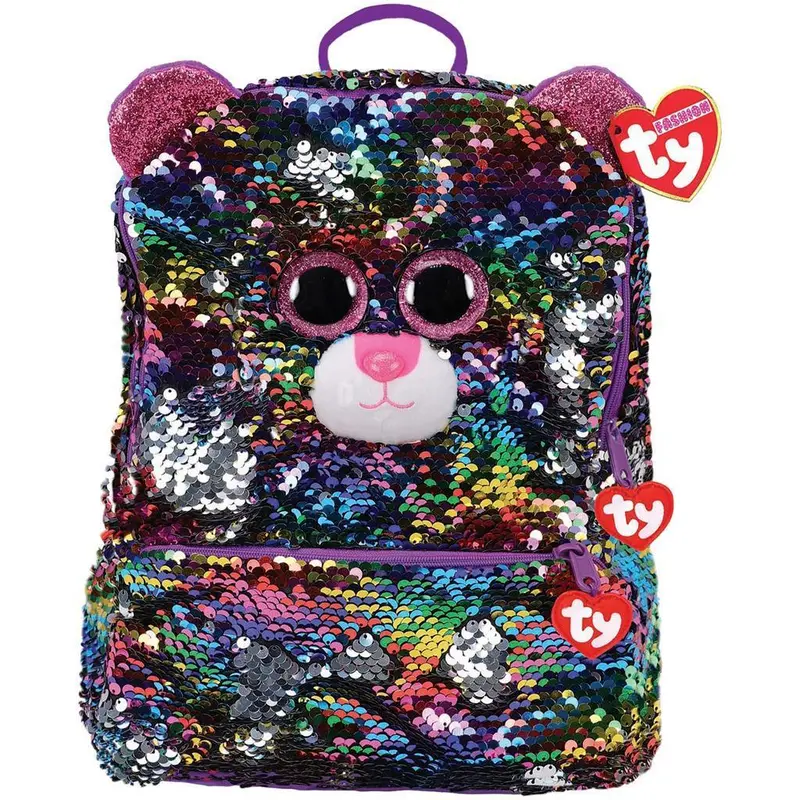 Ty Dotty The Leopard Sequin Backpack – Square Plush Design 1