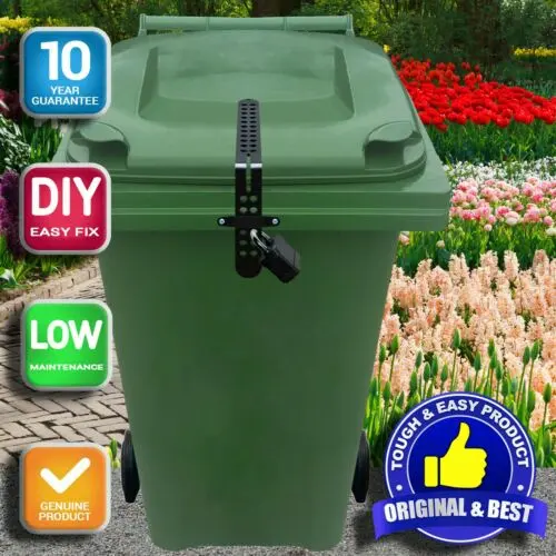 Universal Wheelie Bin Lid Lock – Adjustable Strap Design 1