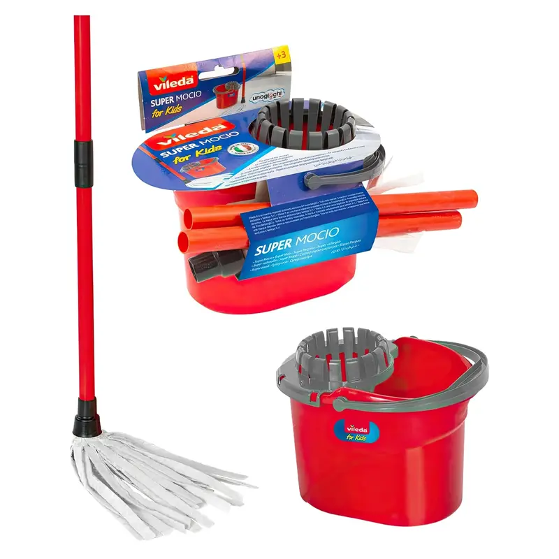 Vileda Red Microfibre Mop And Bucket Set 1