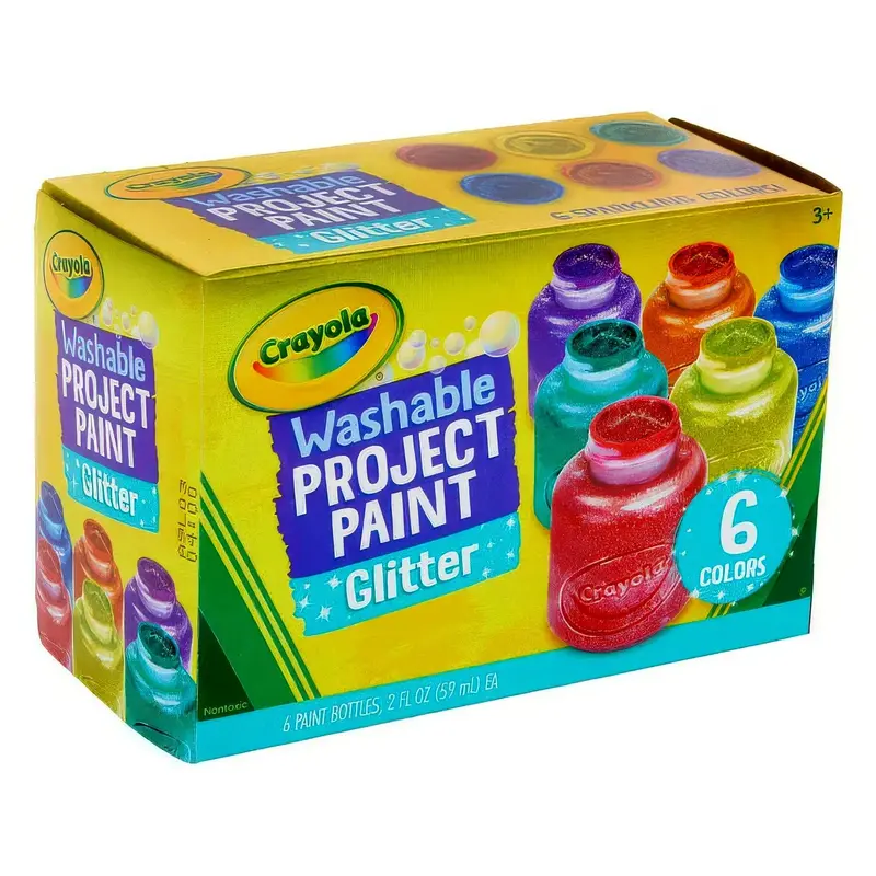 Washable Glitter Paint Set – 6 Vibrant Colors For Creative Play 1