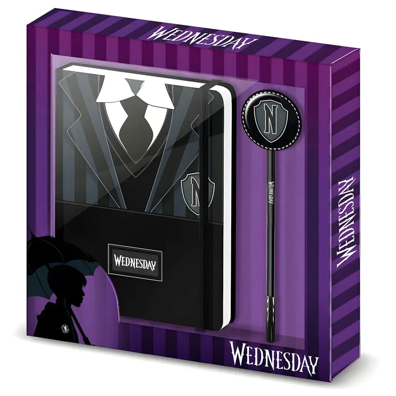 Wednesday Uniform-Themed Diary And Matching Pen Set 1