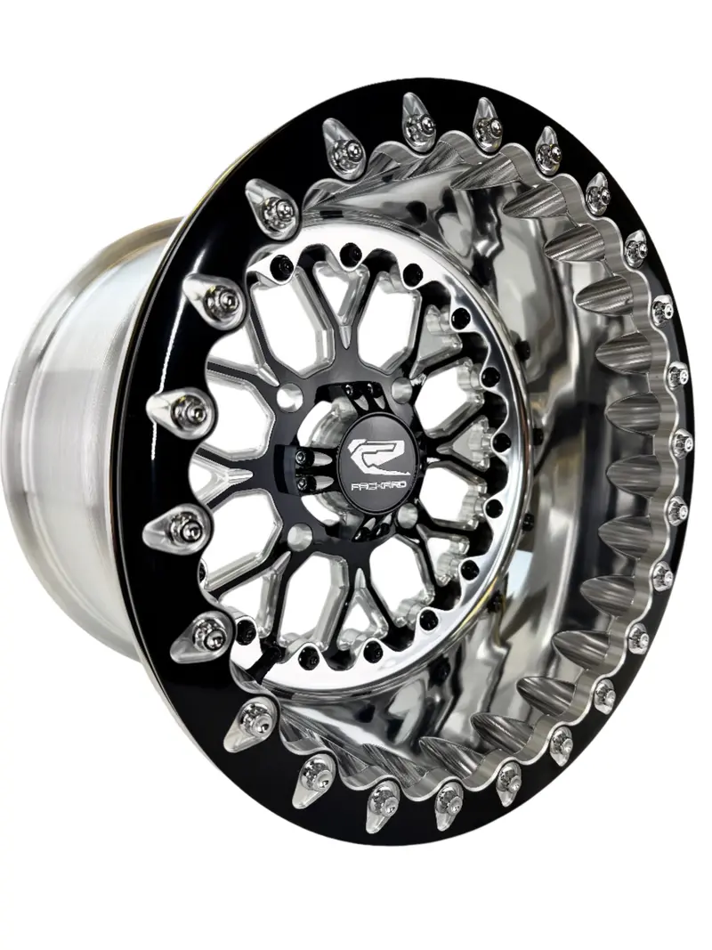 Wishbone Forged Polished Beadlock Wheel – Gloss Black 1