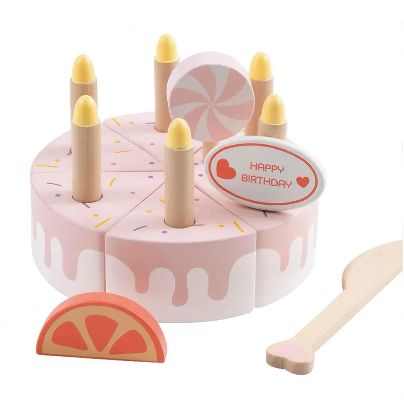 Wooden Birthday Cake Toy – Classic World Pretend Play Set 1