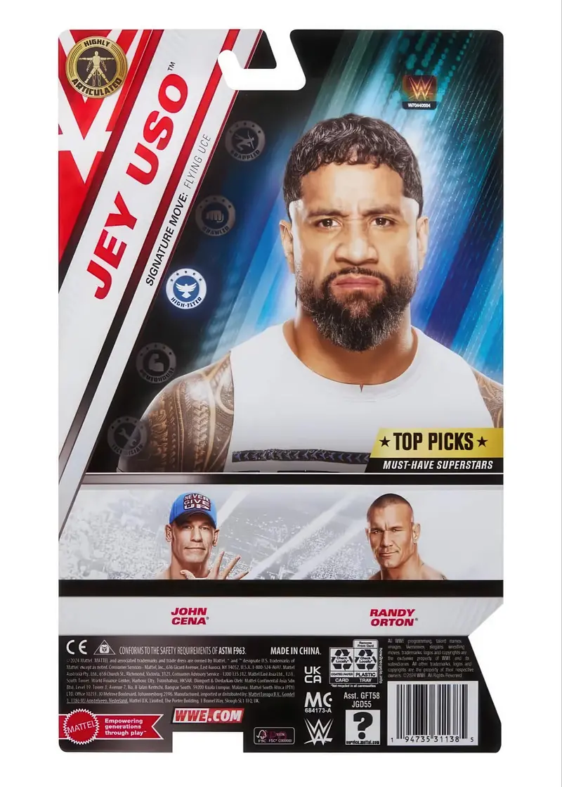 Wwe Jey Uso 'Yeet' Main Event Top Picks 2025 Action Figure – Highly Detailed Wrestler Replica 1