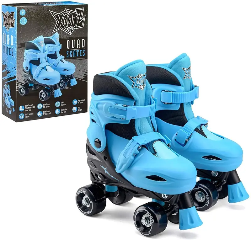 Xootz Adjustable Quad Skates For Boys – Blue/Black, Small Size 1