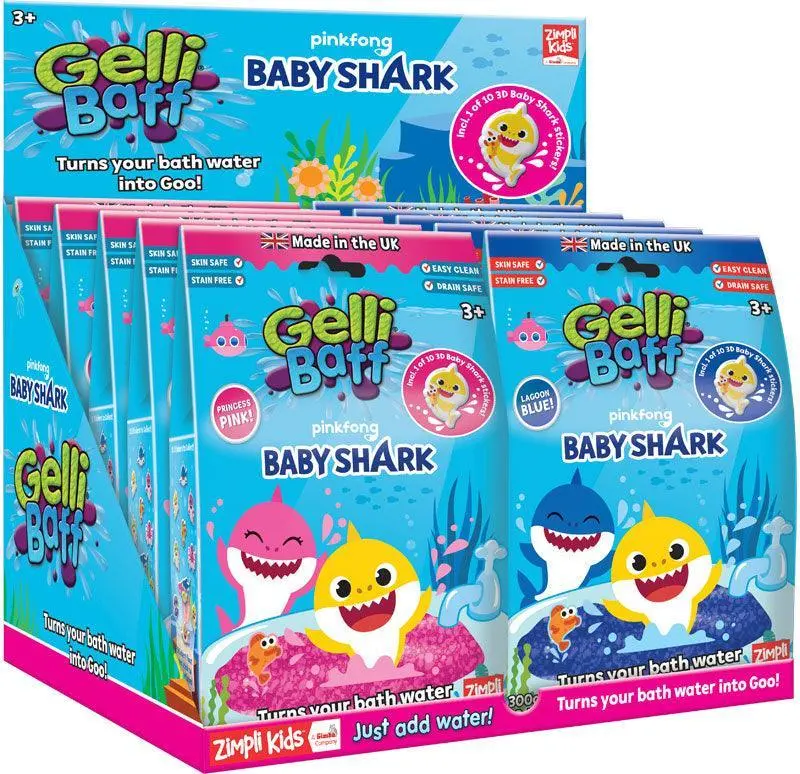 Zimpli Kids Baby Shark Gelli Baff – 300G Sensory Bath Mix 1