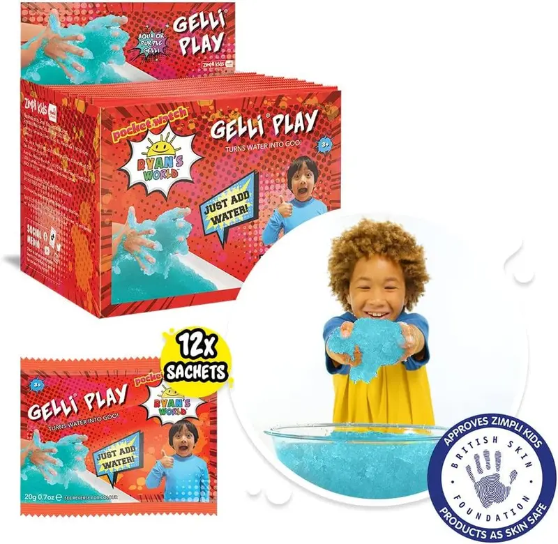 Zimpli Kids Ryan'S World Gelli Play Foil Pack – 20G Assorted Colors 1
