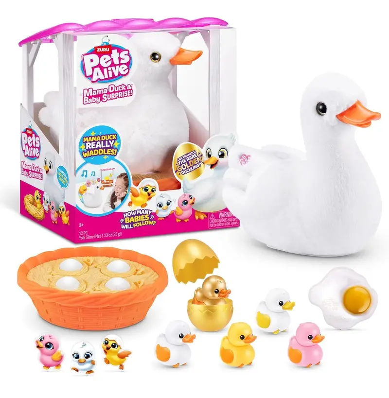 Zuru Pets Alive Mama Duck & Hatchling Surprise Plush Set 1