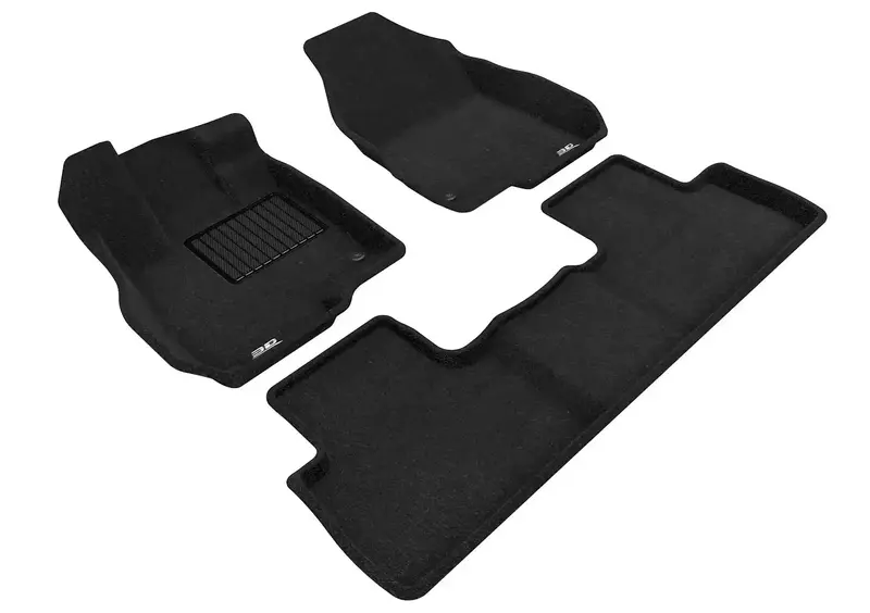 3D Maxpider L1Ac01404709 Elegant 3-Piece Black Floor Mat Set (Front & Rear Rows) 1