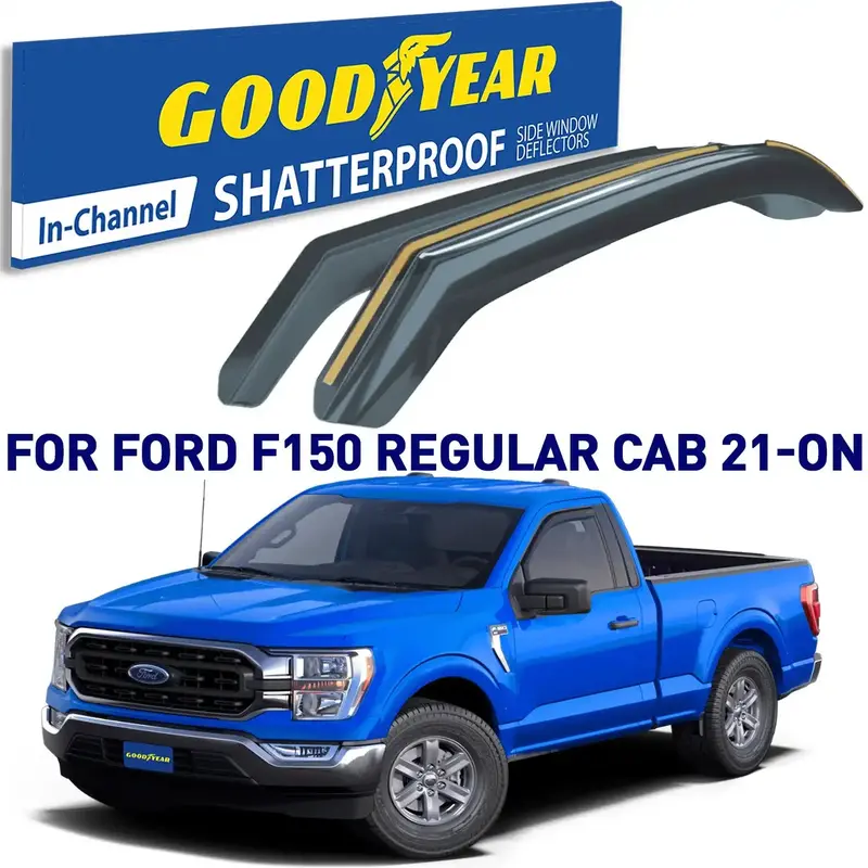 Goodyear Gy003497 In-Channel Window Deflectors – Shatterproof Rain & Wind Guards (2-Piece) 1