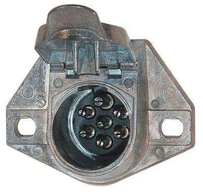 Husky Towing 30465 Vehicle-Side 7-Pole Round Trailer Connector – Die-Cast Zinc Construction 1