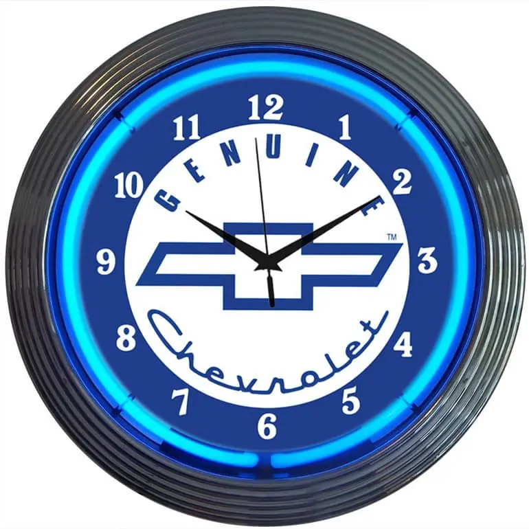 Neonetics Genuine Chevrolet Neon Clock – 8-Inch Replica Dashboard Clock 1
